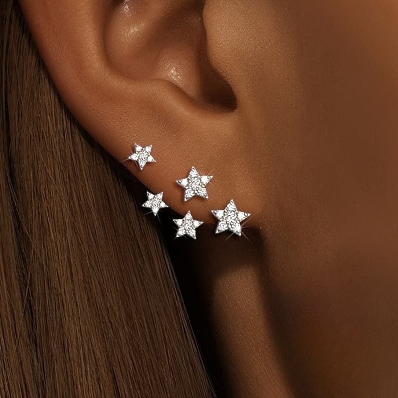TEMU 1 Pair Of Ladies' Earrings, Starry Earrings, Luxurious , Fashionable And Sparkling, Suitable For Gift , Attending Parties And Music Festivals, Hypoallergenic, Celebrating Christmas