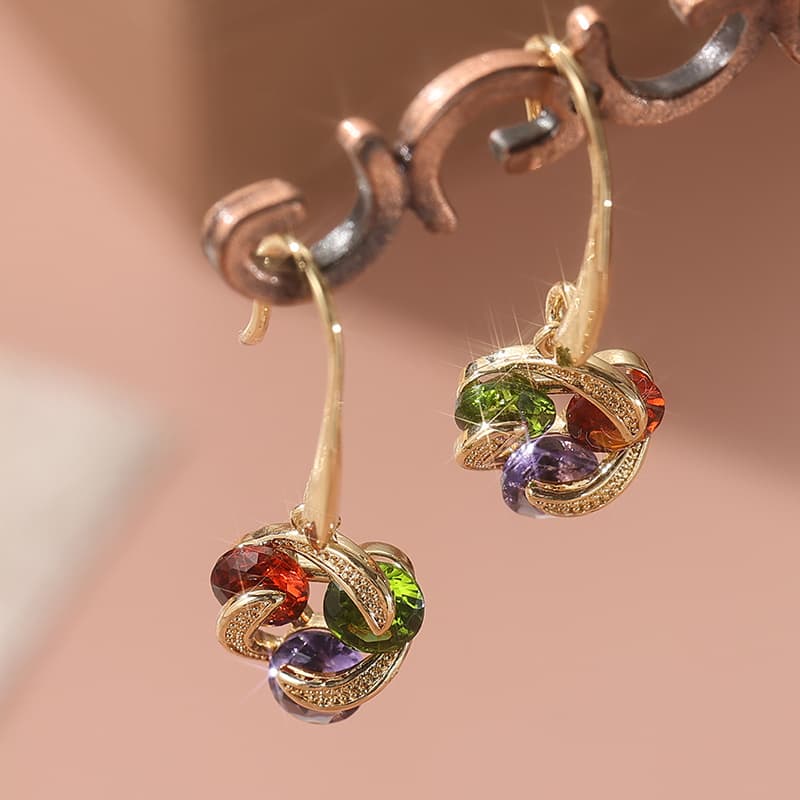 TEMU Exquisite Colorful Pendant Earrings Make A Perfect Gift For Women On Weddings Or Anniversaries, And Serve As Ideal Holiday Accessories.