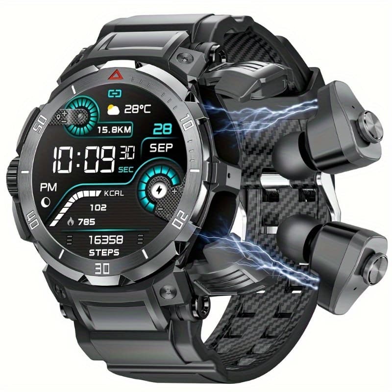 TEMU Smart Watch With Built-in Sports Earphones, 1.46-inch Hd Ips Touch Screen, 30-day , High Quality, Nfc Support For And Transportation, Answering/making Calls, Sleep Tracking, Fitness Monitoring