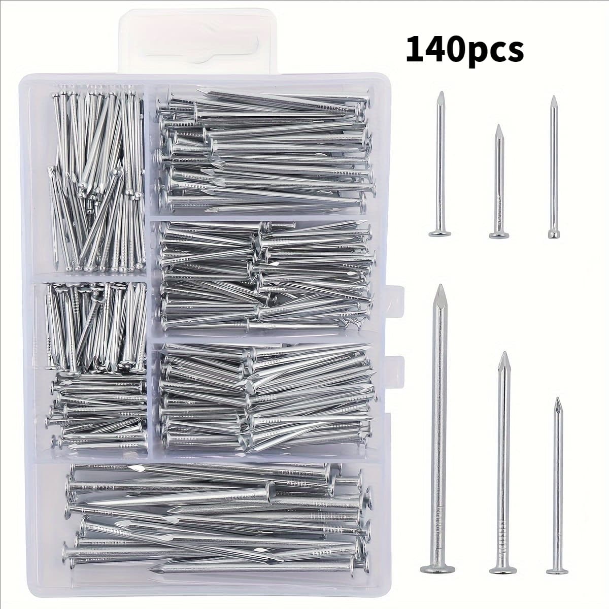 TEMU A Set Of 140pcs Hardware Nails, Wall Nail Storage Box, 6 Sizes, Suitable For Home Decoration, Construction Sites, And .