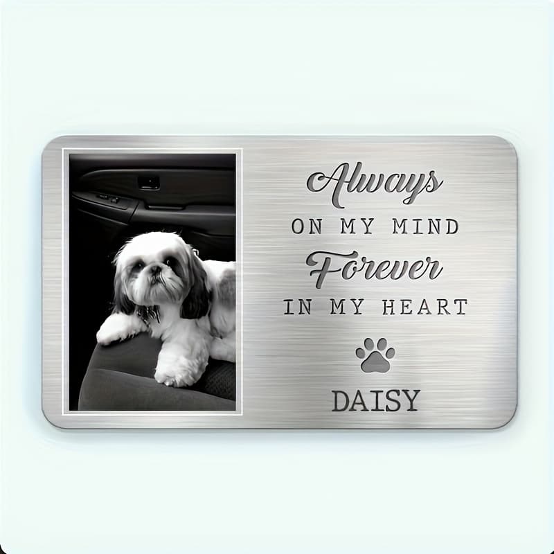 TEMU A Customizable Photo Memorial Personalized Wallet Name Tag - A Sympathy Gift For Pet Owners
