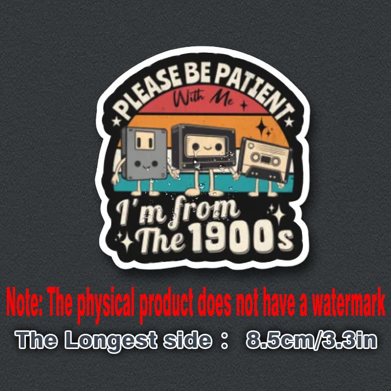TEMU Vintage "exercise With Me, The 1900s" Vinyl Sticker Decal, Sturdy Adhesive For Laptops, Water Bottles, Vehicles, Windows, Walls - Works On Wood, Plastic, Glass, And Metal