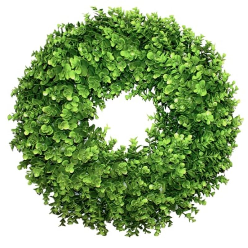 TEMU 20-inch Boxwood Wreath, Suitable For Front Door, Spring, Summer, All Wreath, Farmhouse Door Wreath, Outdoor Decoration