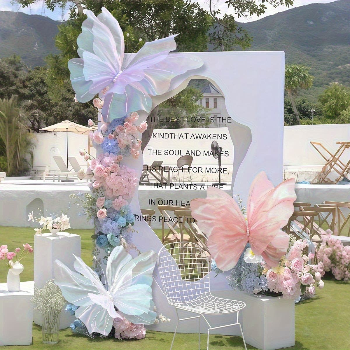 TEMU 3pcs 50cm/ 19.69in Large Artificial Party Decoration 3d Wall Decoration Baby Party Wedding Decoration Birthday Party Home Supplies Decoration