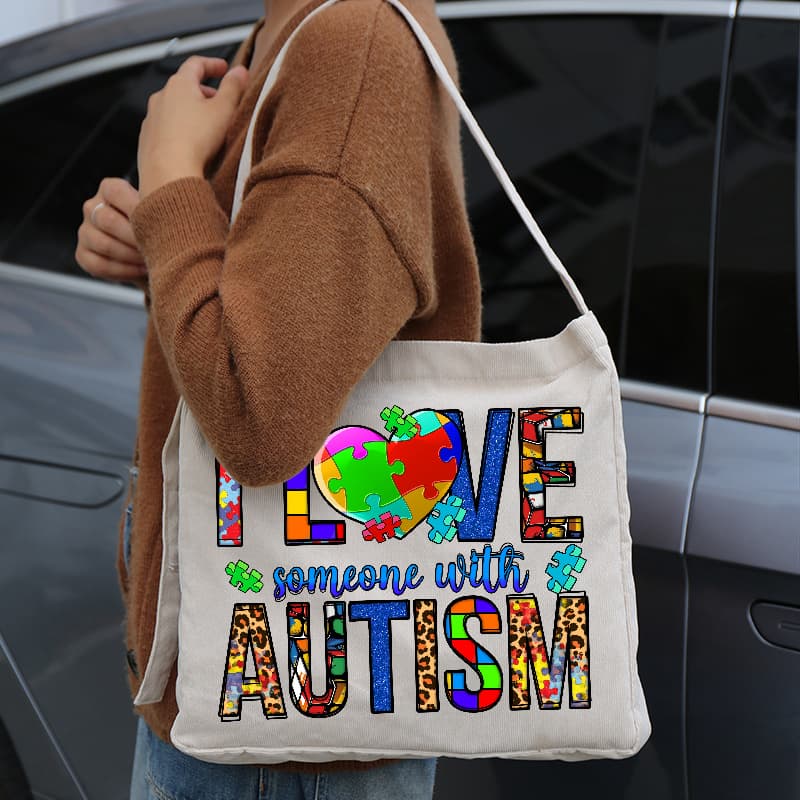 TEMU Chic Messenger And Tote Combination Bag For Fashionable Women Featuring Shimmering Autism And Elegant Graphic Design - Space For City Travels, Relaxed , And Everyday Tasks