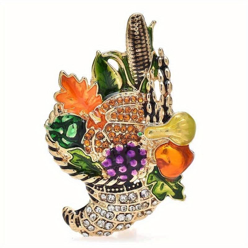 TEMU Grain Fruits Harvest Brooches For Women Unisex Enamel Food Party Office Brooch Pins Gifts
