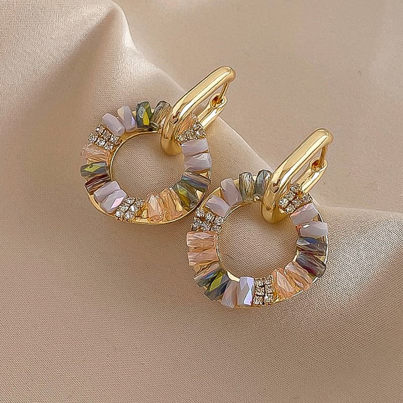 TEMU 2026 French Retro Circle Women's Stud Earrings Fashion Statement Earrings For Women With High-quality Aesthetic