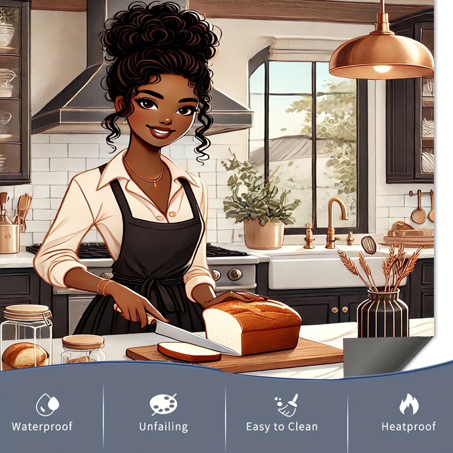 TEMU Elegant Featuring Baked Bread For A 2d/flat Dishwasher Cover, Perfect For A Warm Modern Kitchen. This And Heat-resistant Sticker Serves As A Refrigerator Door Decoration, Measuring 23.03 X 25.