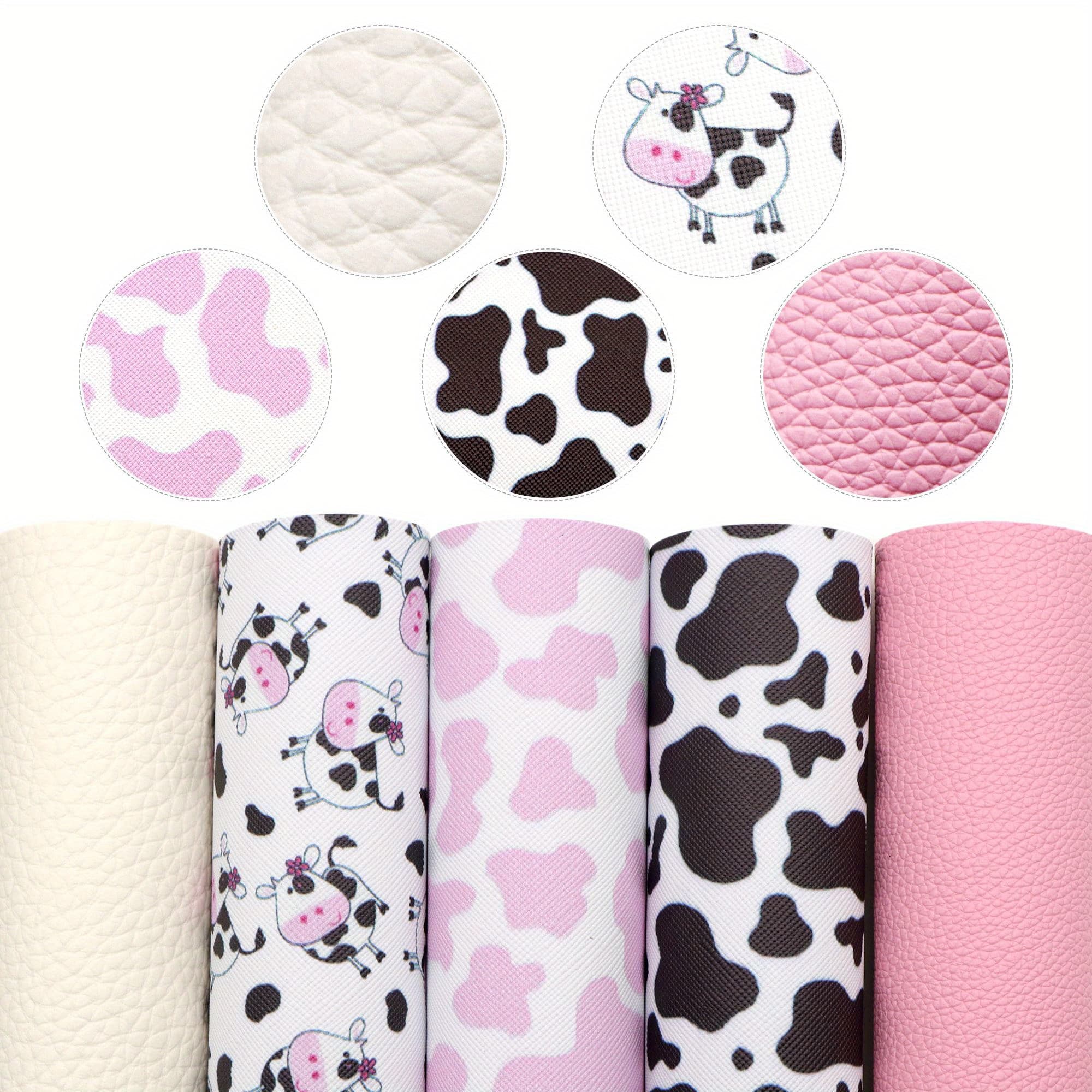 TEMU 5pcs/set Cow Faux Synthetic Leather 7.7*12.9inch Fabric Sheets For Diy Bows, Waist Belt, Earrings, Handbag, Phone Case, Pencil Case, Shoes Bags Artificial Leather Crafts Handmade Material