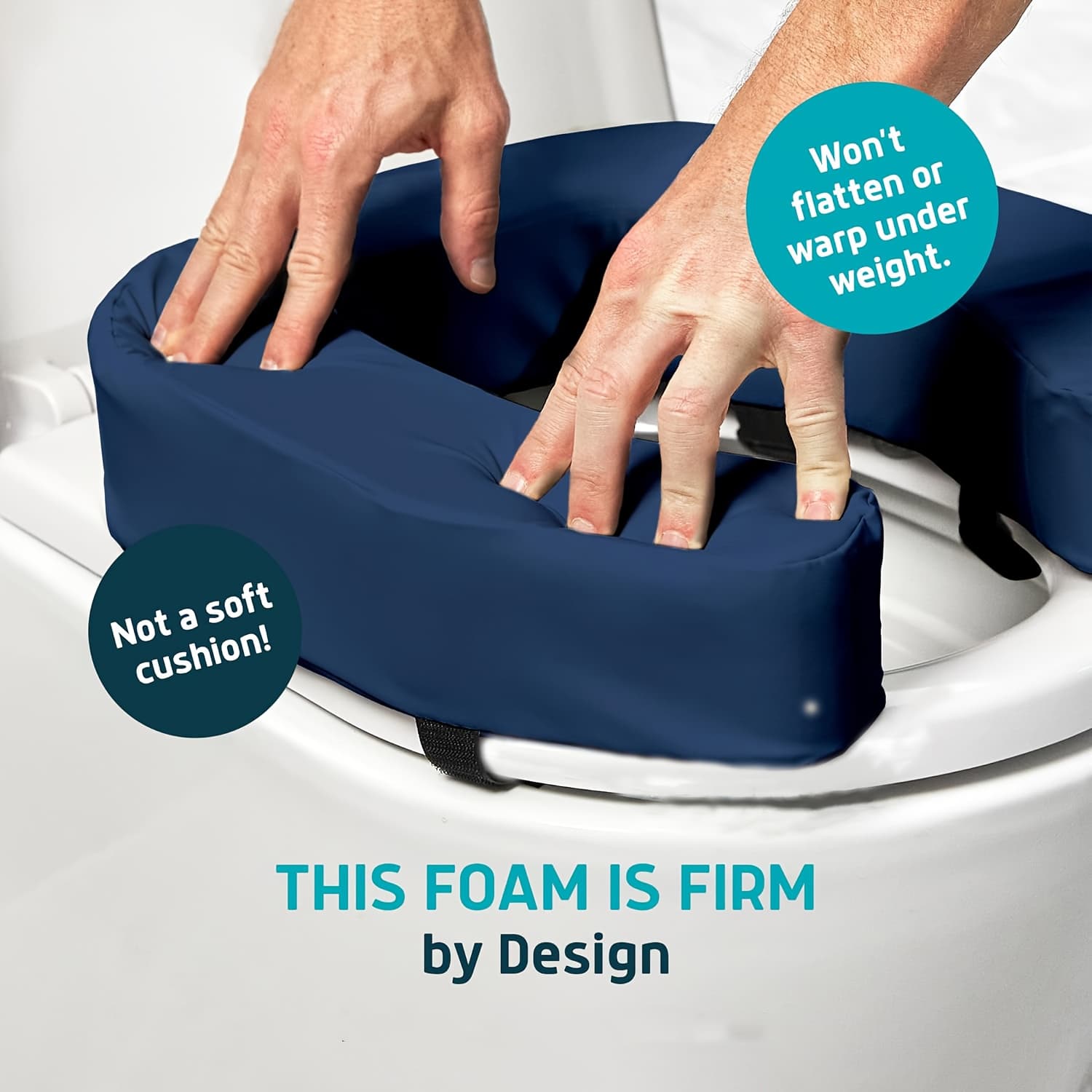 TEMU Elevated Toilet Seat Cushion For The. Universal Model - Heightened Toilet Seat Cushion, Made With Medium-hardness Foam, Enhances And Height. Easy To Clean. Postoperative Essentials