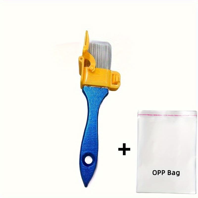 TEMU 1pc Blue Wool Paint Brush+1pc Opp Bag, Latex Paint Color Separator, No Power Required, For Living Room, Outdoor, Bathroom, Toilet, Kitchen Cleaning