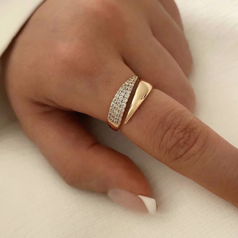 TEMU 1pc Fashionable And Simple Synthetic Zirconia Ring, Suitable For Daily And Banquet Wear, All