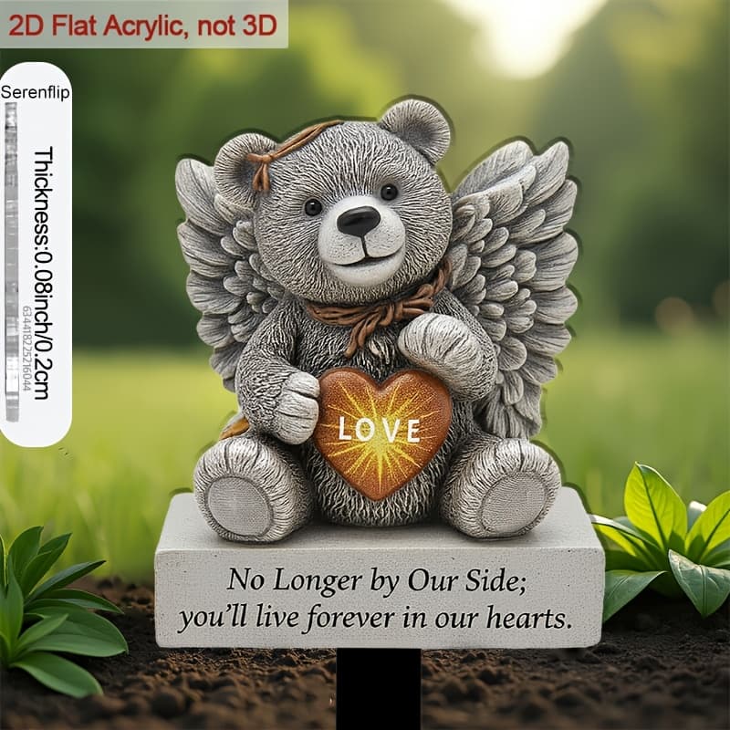TEMU 2d Flat, [2d Flat] 2d Flat Model, [2d Heart-shaped Teddy , Suitable For Flower Bed Decoration And Flower Pot Ornaments. An For Outdoor Gardens And Gift . 2d Flat Model, 2d Flat