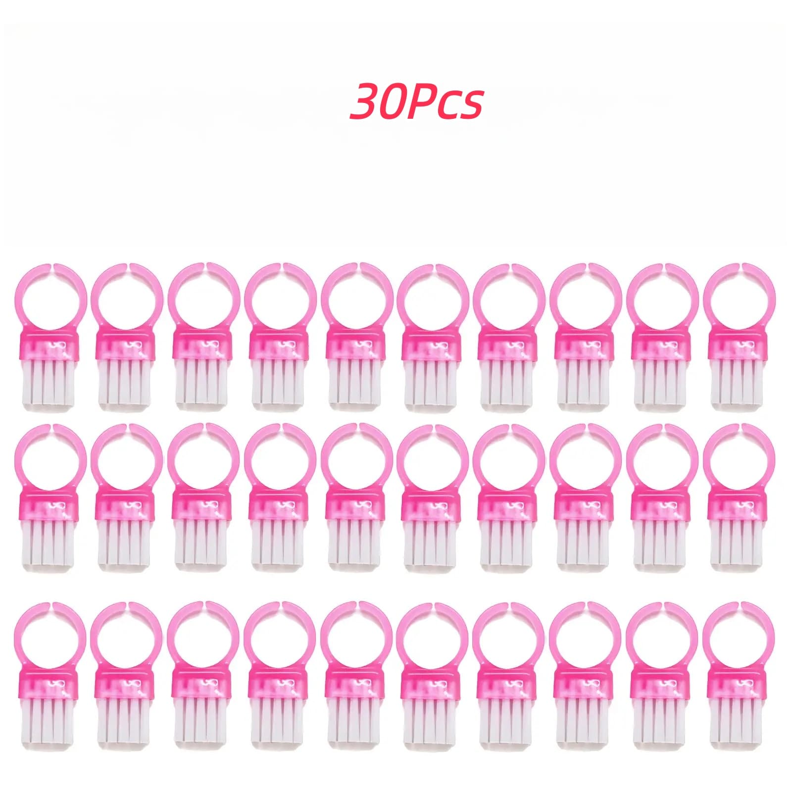TEMU 30pcs Mini Ring-shaped Nail Brushes - Dusting & Cleaning, Portable Care Tool For Home/salon, Durable Plastic Material, Ideal For Removing Dead Manicure