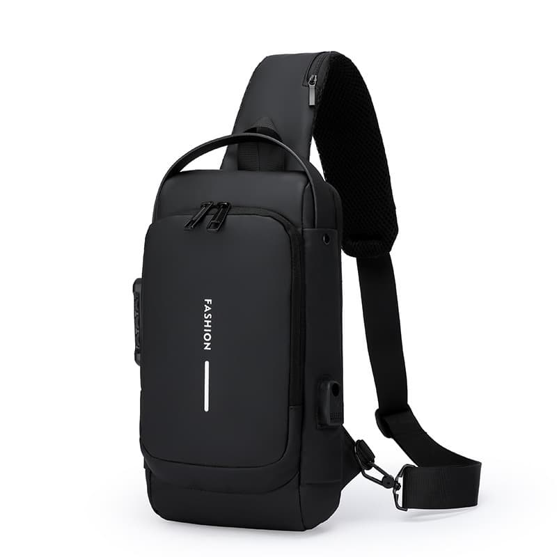 TEMU Combination Lock Security Chest Bag - Large Business Crossbody, Durable Travel & Work Tote