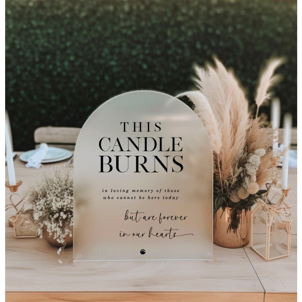 TEMU 2d Flat, Memorial Table Loving Memory Of Candle With Text - Frosted Acrylic Wedding, Funeral & Family Event Decor - Elegant Table Centerpiece For Remembrance Gifts - No Electricity Needed