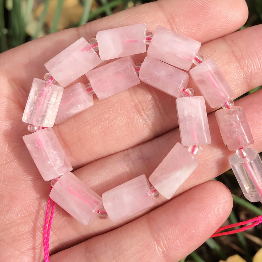TEMU 13-16pcs Quartz Cylindrical Loose Beads, Suitable For Diy Exquisite Bracelets, Necklaces, Earrings Accessories, Jewelry Making Supplies