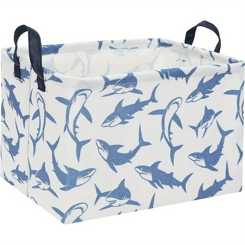 TEMU Rectangular Shark Basket Storage Basket Cute Storage Bin Organizer Shelf Book Shark Room Decor(), Gift Basket Teacher Basket Book Basket, Shelf Baskets