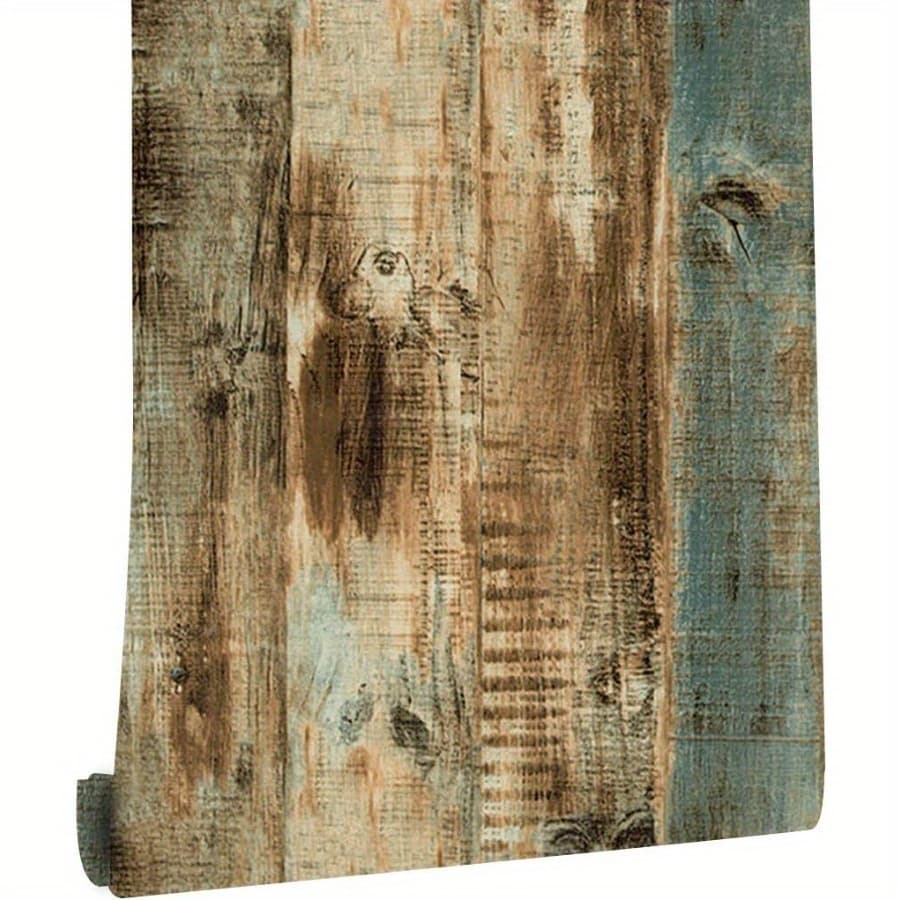 TEMU Vinyl Vintage Removable Wallpaper Peel And Stick Wood Textured Wallpaper Self Adhesive For Cabinets Furniture Kitchen Countertops Bathroom Bedroom Easy To Apply