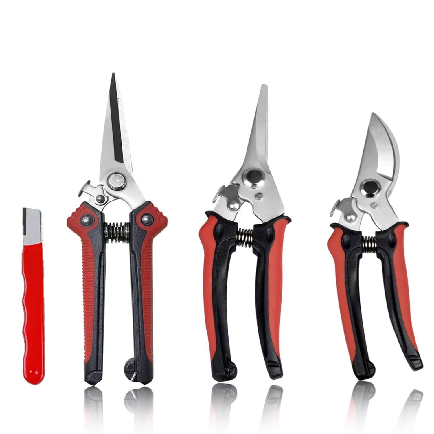 TEMU 4 Pack Pruning Shears Set, Stainless Steel Pruning Scissors, Garden Tools Scissors Kit For Flowers And Small Garden, Pruner Shears Garden Cutter Clippers With Safety Lock, Shock-absorbent Spring