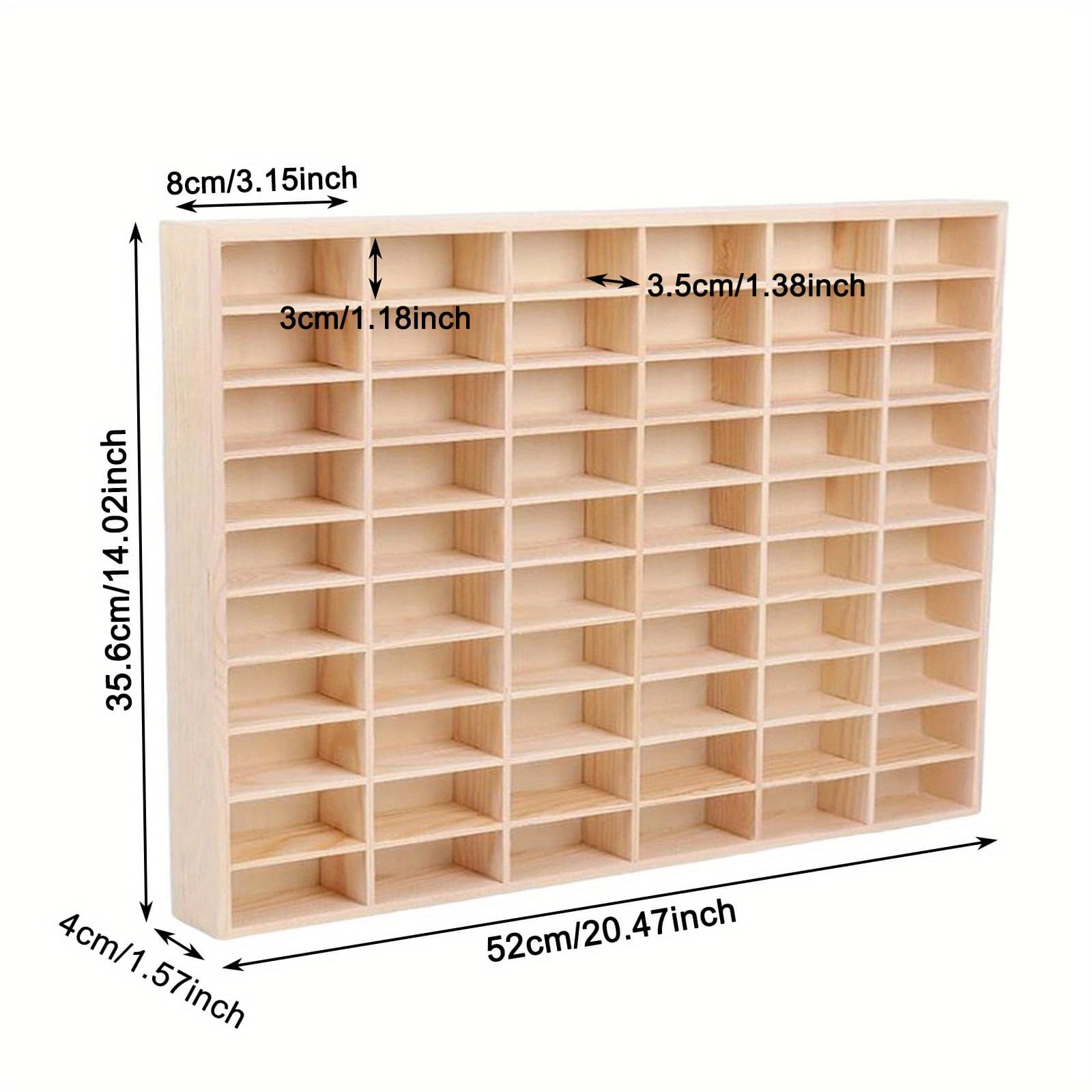 TEMU 1pc Wooden Car Model Storage Box (lidless With Hook Accessories) Wooden Model Storage Box Bedroom, Living Room, Kitchen Display Cabinet Craft Storage Box And Organizer