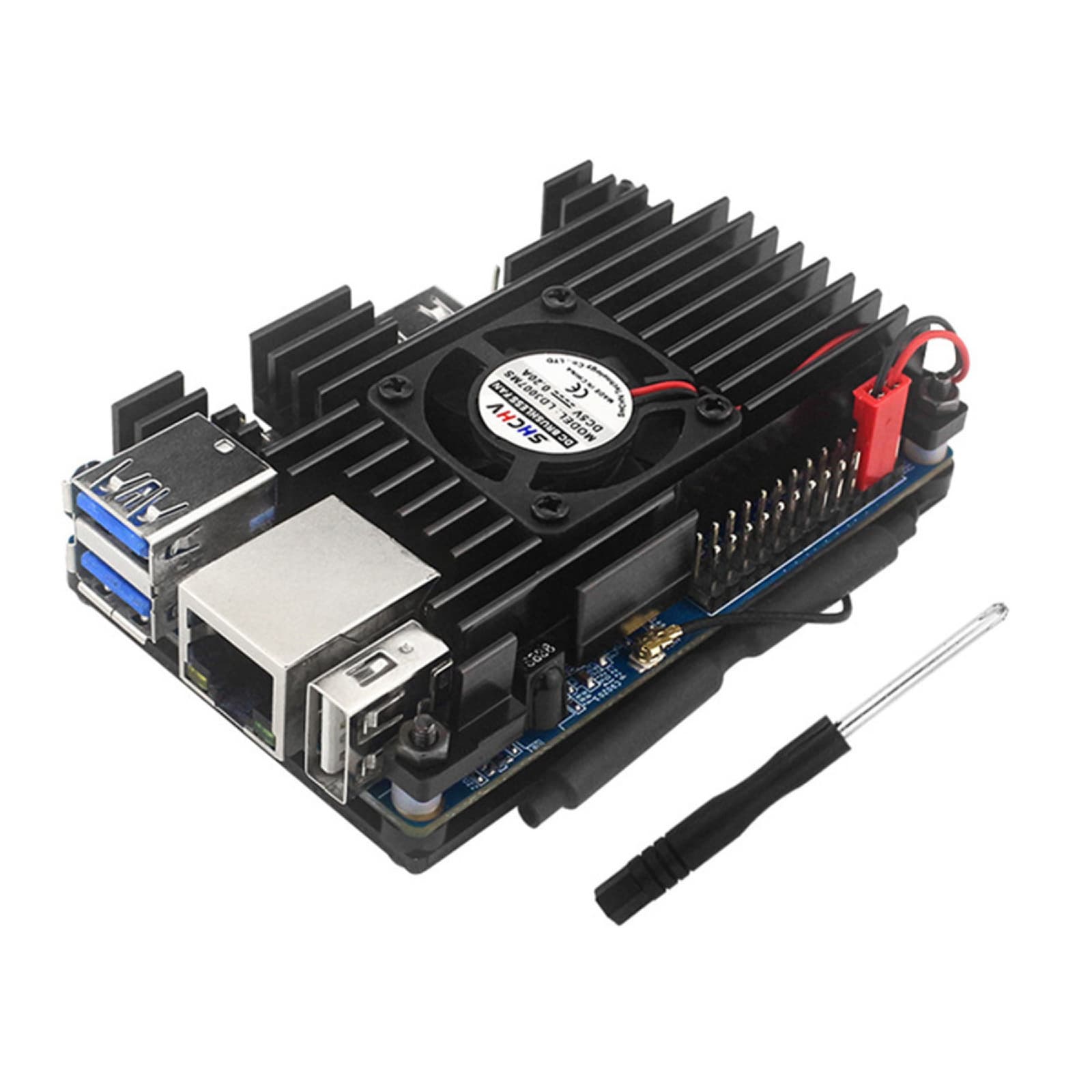 TEMU Full Aluminum Case Cover With Active Passive Cooling Fan Heatsink For 3 Lts