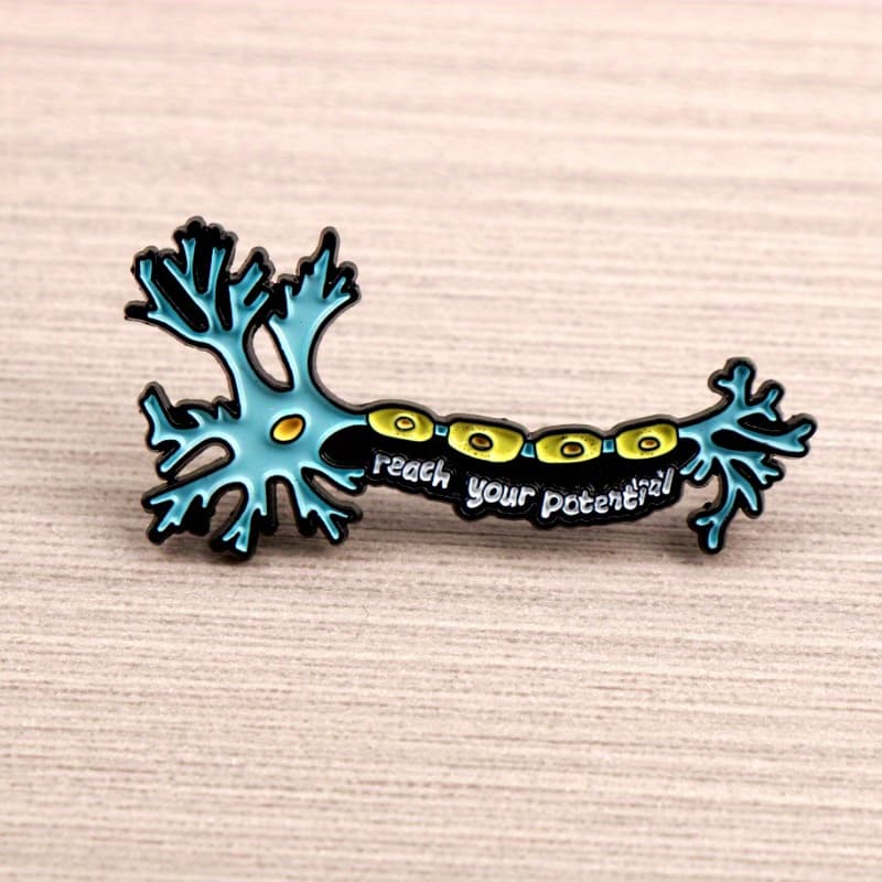 TEMU Motivational Brooch - & "reach Your " Quote - Self- Accessory For Psychology , Neuroscientists & Mental Growth Enthusiasts - Brain Science Themed Award