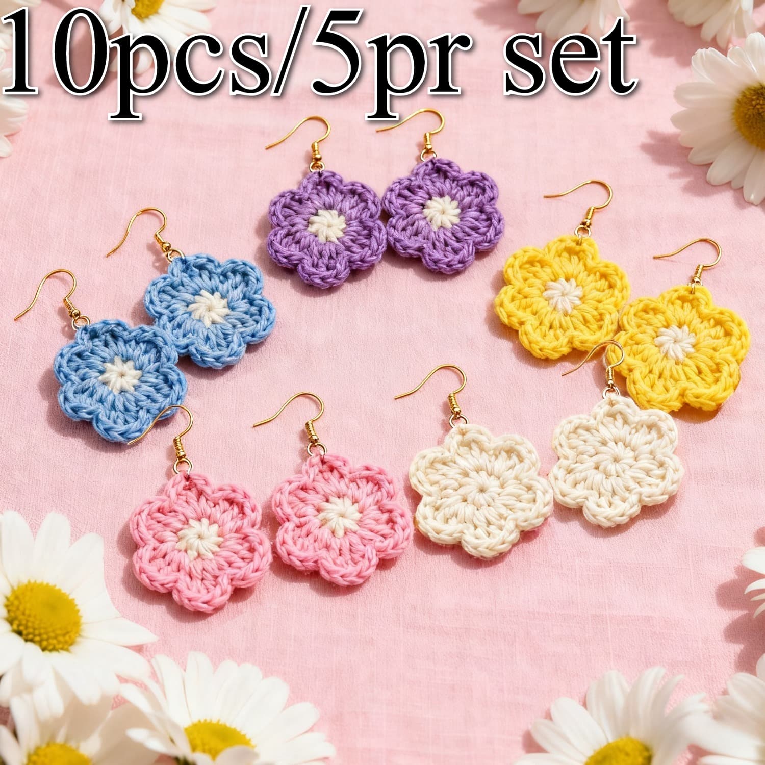TEMU Set Of 10 Wool Earrings Featuring Designs, Perfect For Women. Adorable Additions Ideal For Back-to-school, Birthdays, Christmas, Anniversaries, And Gifts For Her