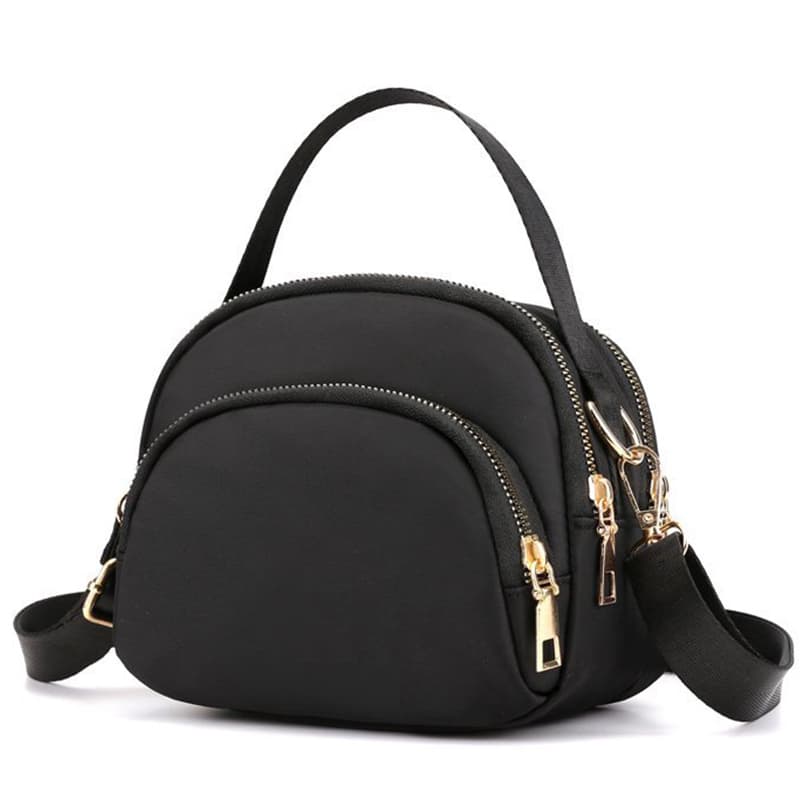 TEMU Women's Mini Crossbody Bag With Adjustable Strap & Compartments - Nylon Shoulder Purse Suitable For Daily , Handheld/crossbody Carry, Zipper Closure, Minimalist, For Organization And -the- Style