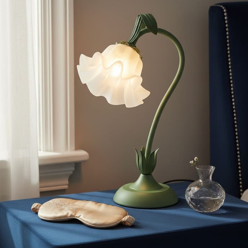 TEMU Bellflower Table Lamp Quality Botanical Finish Dimmable Nightlight For