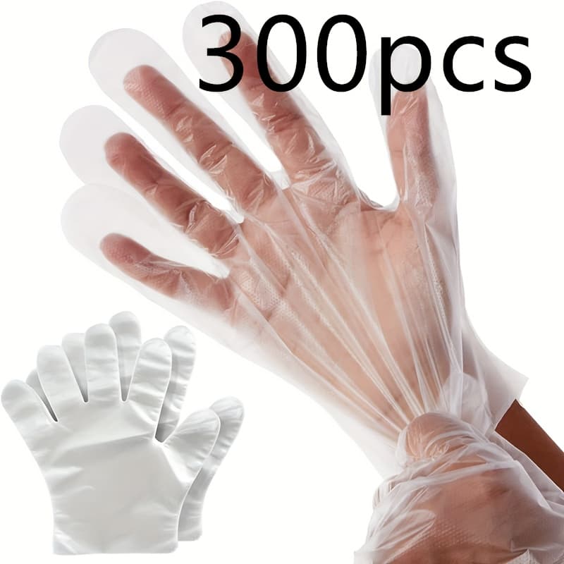 TEMU 300pcs Disposable Plastic Gloves, Suitable For Home Cleaning, Multi-functional And Gloves