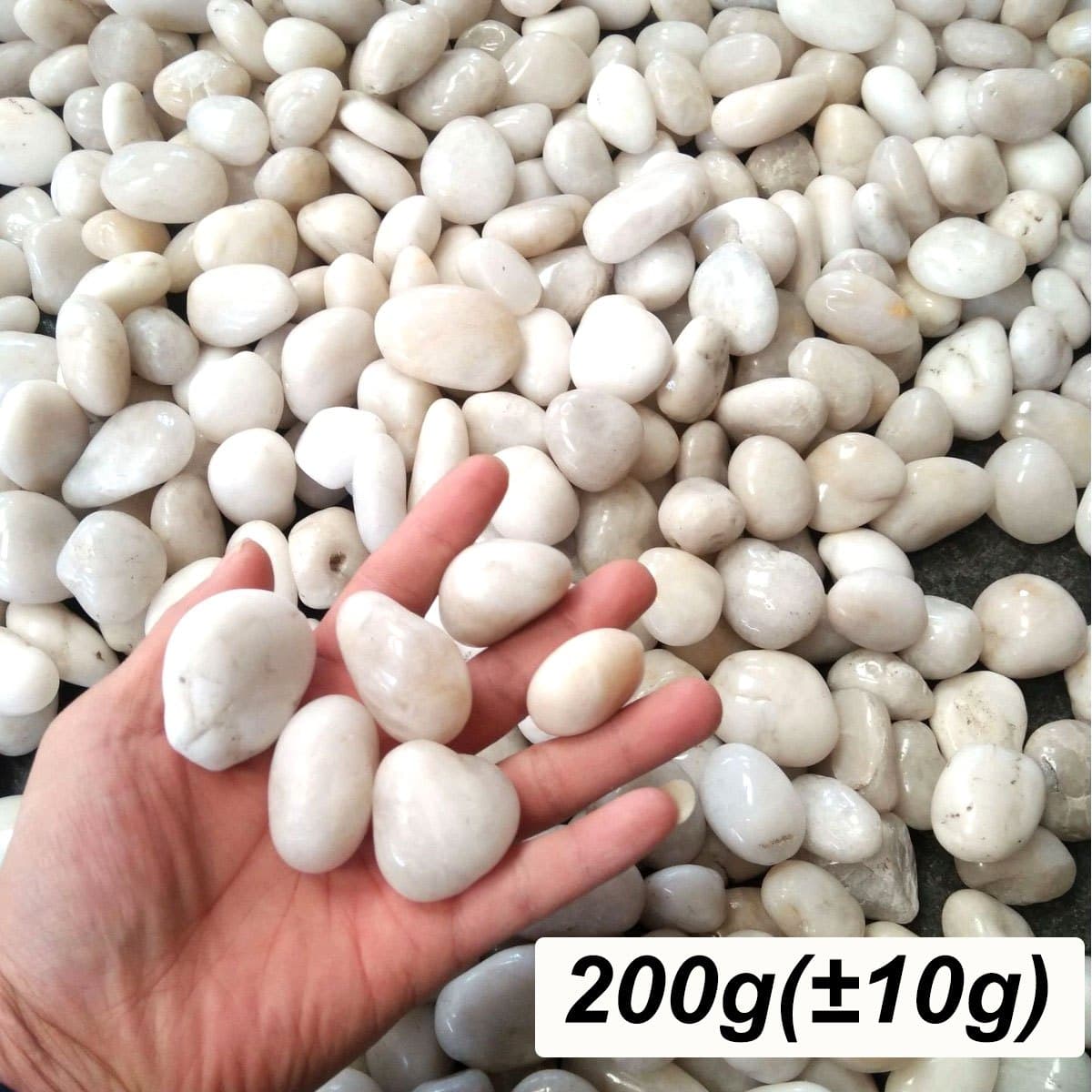 TEMU 200-400g White Polished Natural River Pebbles 2-3cm - Decorative Stones For Planters, Aquariums & Garden Landscaping Zsy