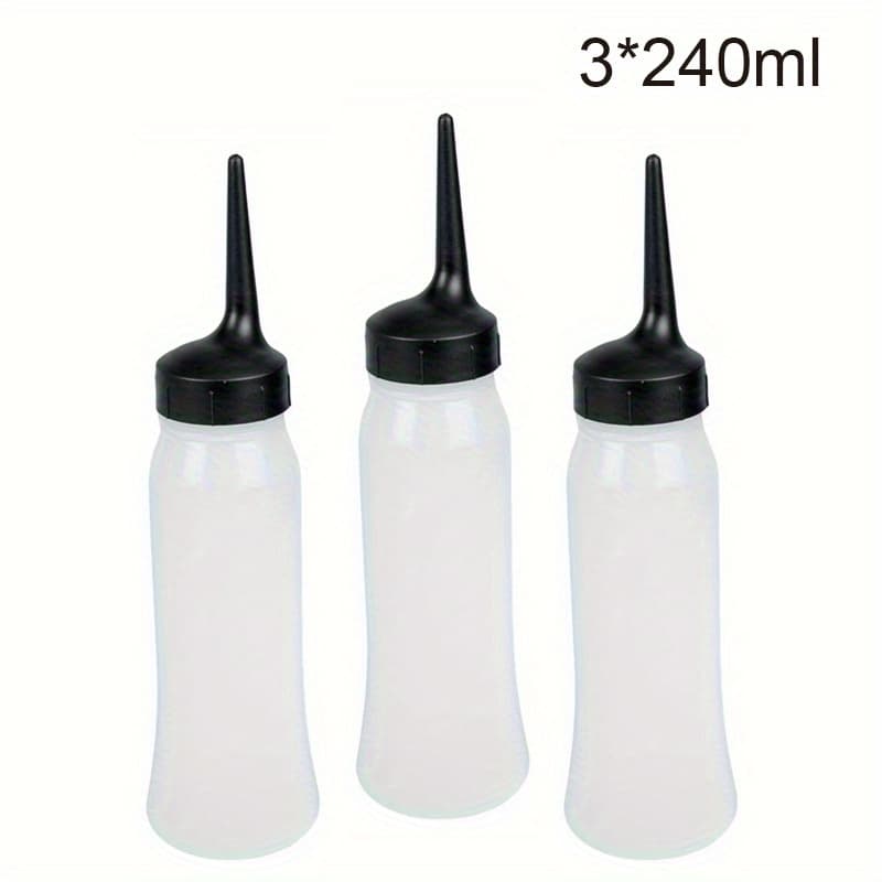 TEMU With Pointed Dry Cleaning Bottle, Dye Squeezing And Applying Bottle, Hair Oil Applicator Bottle, Suitable For Hair Salons And Beauty Salons, Family Use, Soft Bottle Body For Easy Squeezing