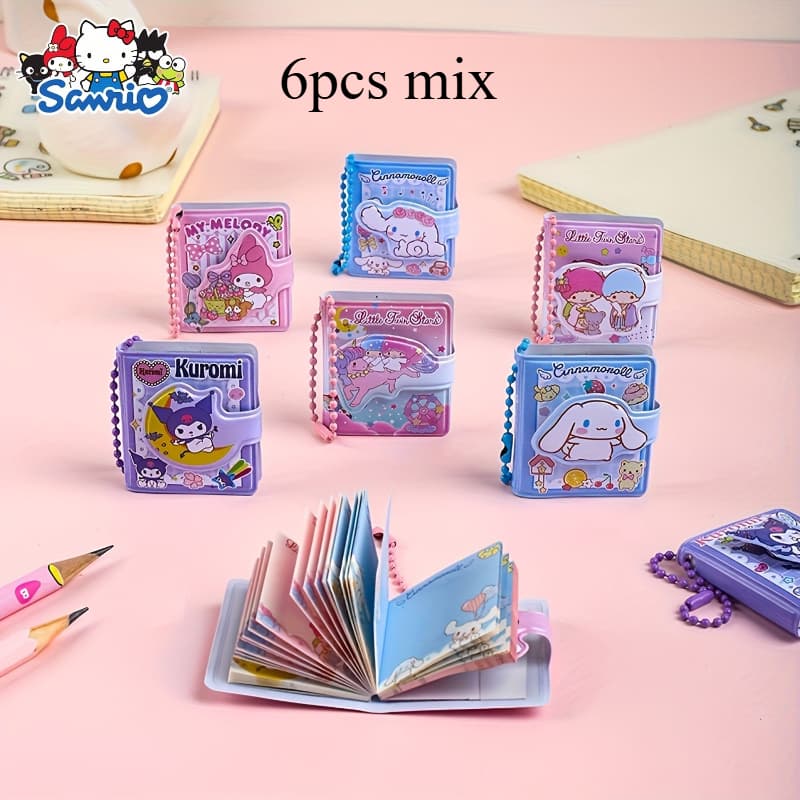 TEMU 6/ 4pcs Mini Pocket Notebook, With Multiple Styles From, Cute Cardboard Drawing Notebook, Perfect For Note Taking Or , Designed By Kuromi And Cinnamoroll, Notebook Diary(random Style).