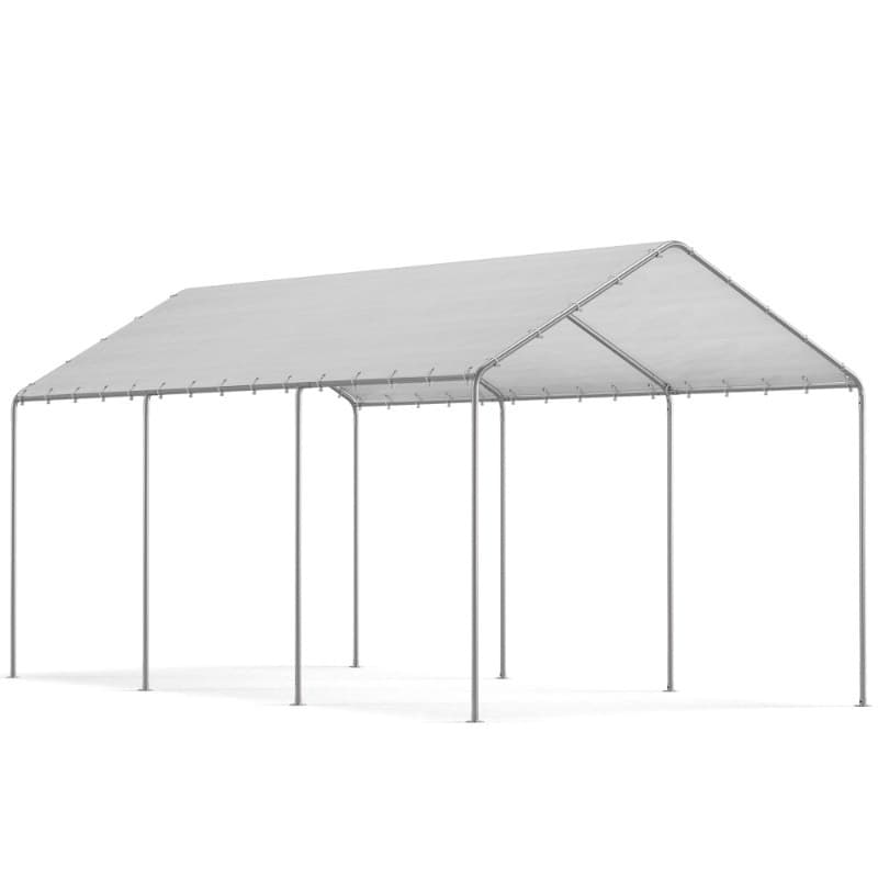 TEMU 10x20 Heavy Duty Carports, Uv Protected Garage Car Shelter, Outdoor Portable Garage For Car, Boat Tent, White
