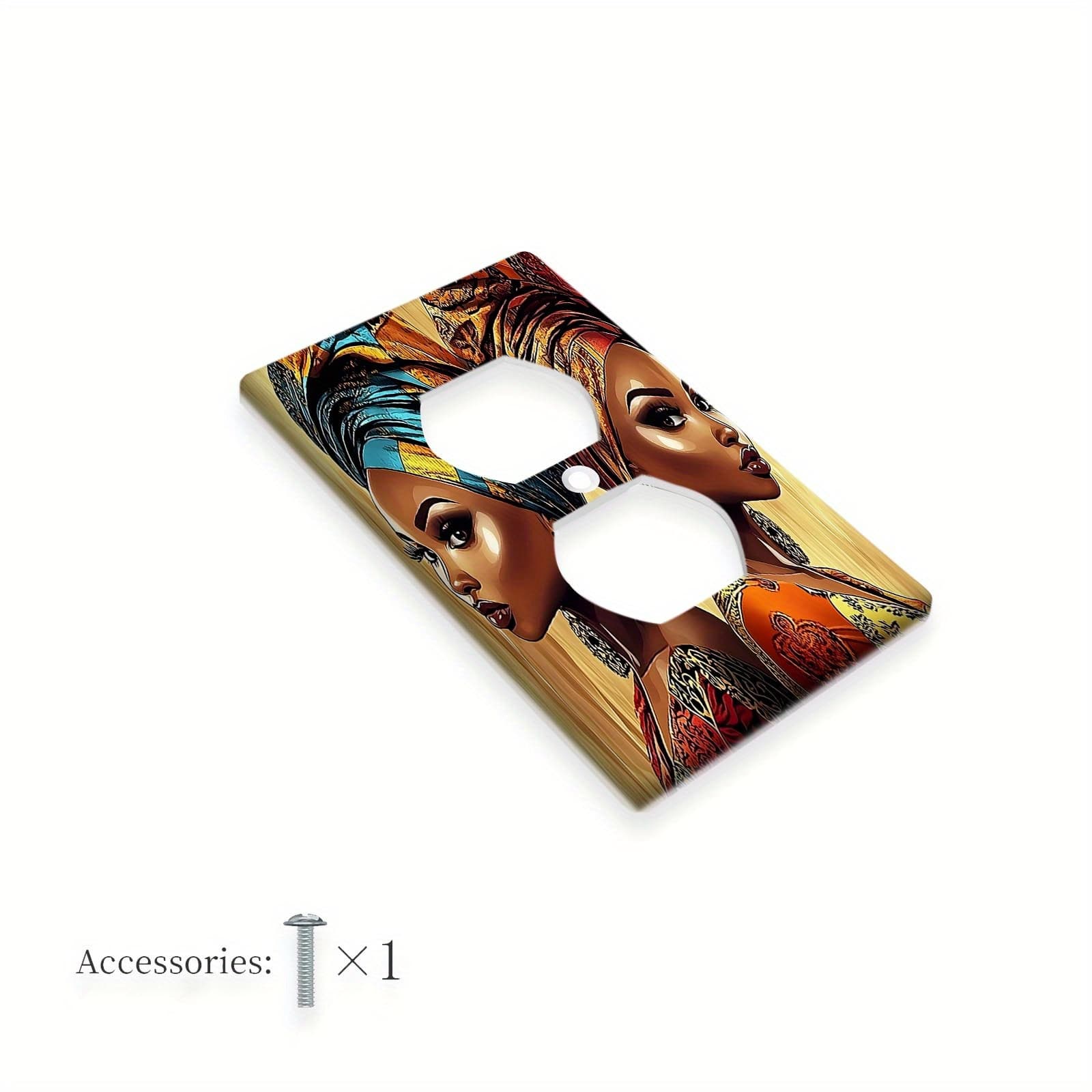 TEMU 1pc 1gang/2gang African Women Decorative Light Switch Cover Art Wall Plate For Home, Bedroom, And Kitchen Decoration