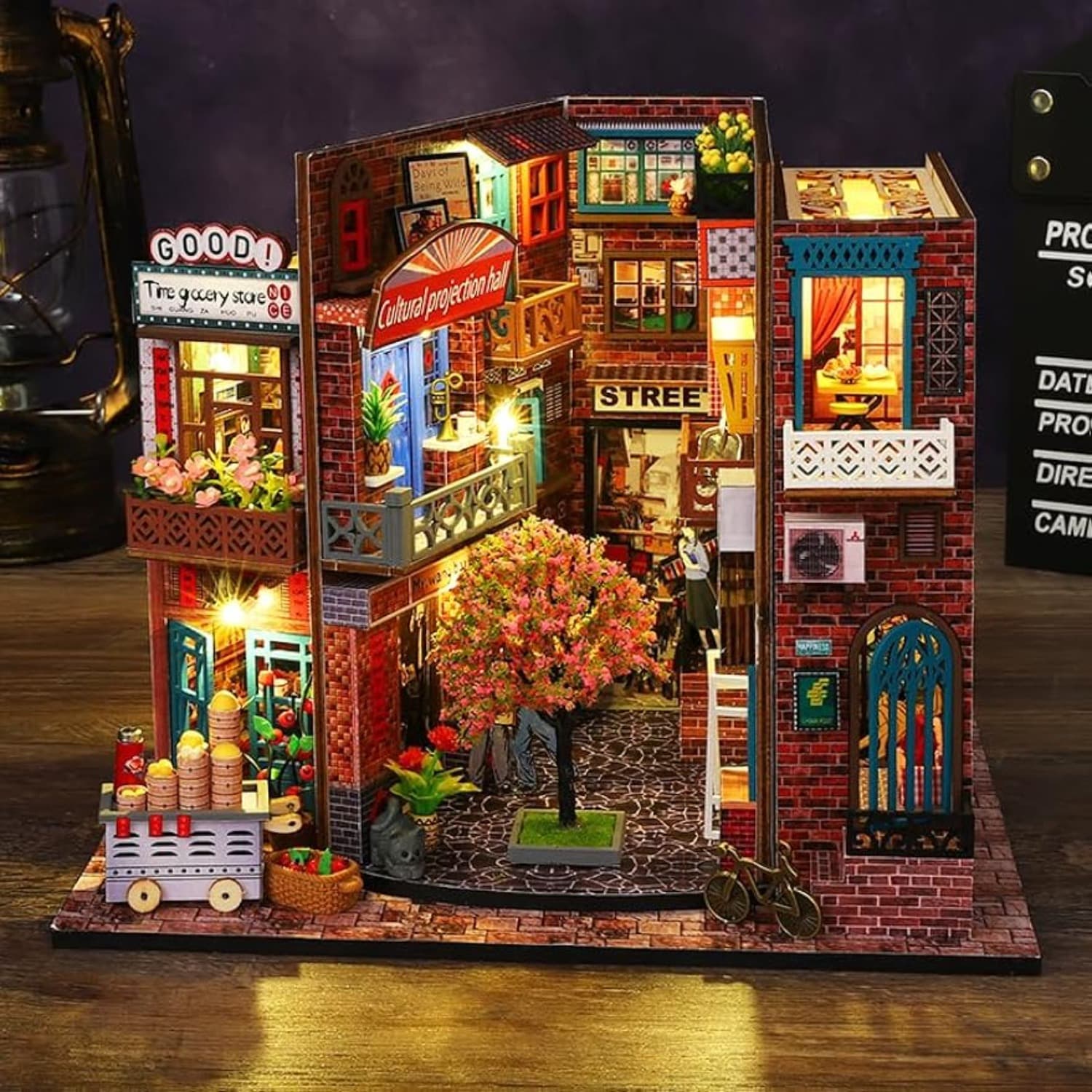 TEMU Adult Mini House Model Kit, Diy Dollhouse Book Nook Model With Exquisite Furniture, Creative Miniature House Craft Kit, Suitable For Craft Enthusiasts, Decor - Time