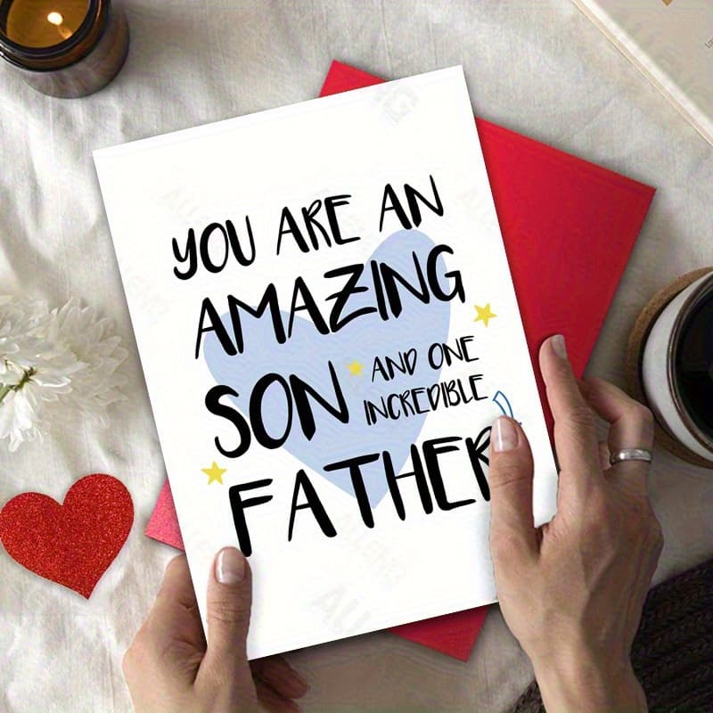 TEMU A Father's Day Card For My Son- Birthday And Gratitude Card- "you Are An Amazing Son And An Father" Sentiment