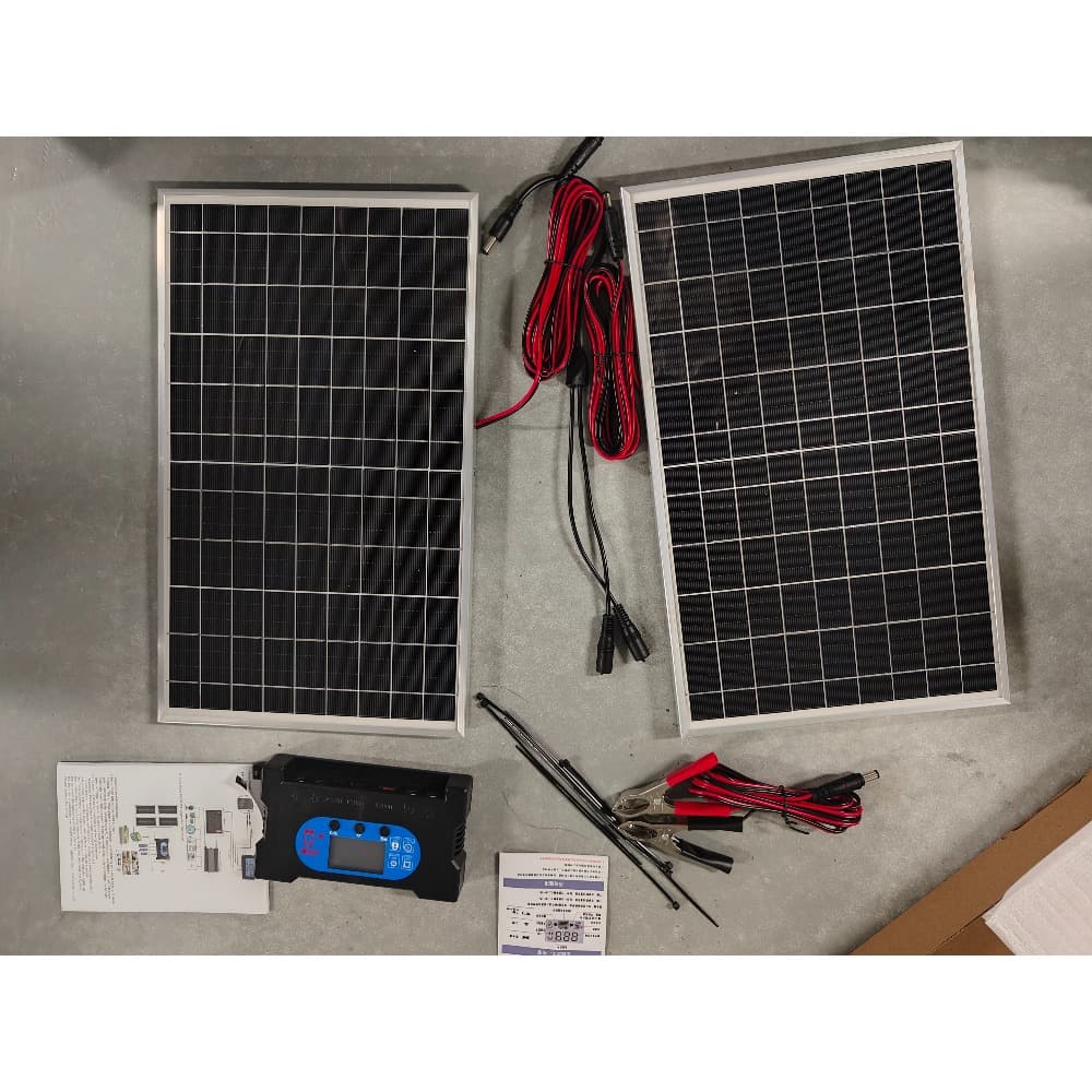 TEMU 1 Pack 12v Portable Solar Panel Kit With 100a Controller High Efficiency Panels And Charger For Rv Boat Home Off Lightweight Design With Extension Cords Clips