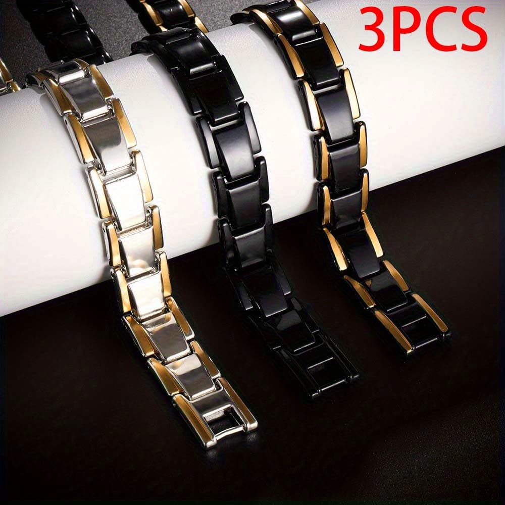 TEMU Set Of 3 New 's Magnetic Bracelets, Hop Party Jewelry Gift, Holiday Accessory