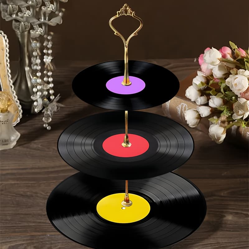 TEMU Exquisite Three-layer Wooden Style Display Tray, Suitable For All , Perfect For Weddings, Birthdays, Thanksgiving, Valentine's Day, And Holiday ., Non-food Contact
