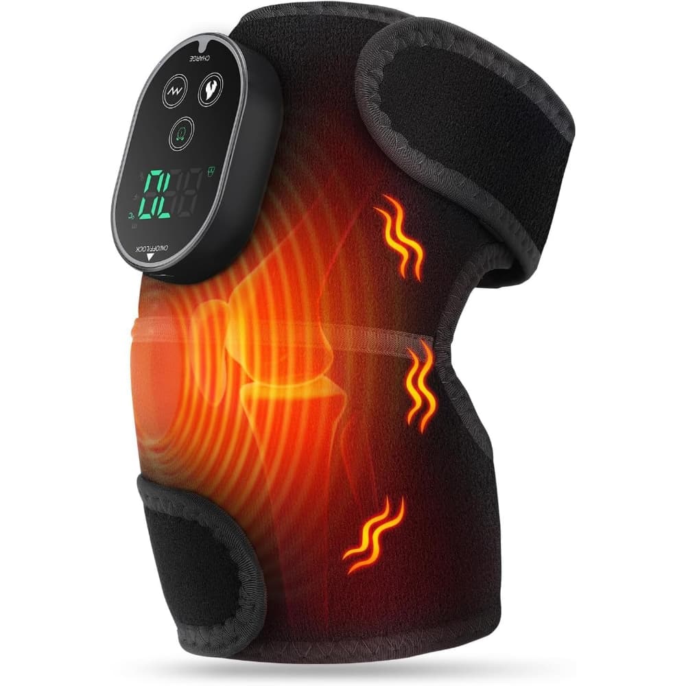 TEMU Wireless Heated Knee Massager, Heating Pad For Knees, Shoulders And Elbows, Heated Knee Brace Designed For Joint Massage With 3 Heat Levels, Heating Massage And Timer Function (black)