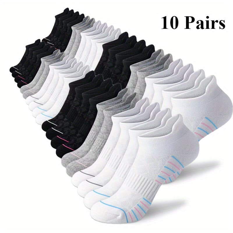 TEMU 10/ 20/ 30 Pairs Men's And Professional Sports Socks, Sweat Absorbing And Breathable Socks, Basketball Socks, Low Top Boat Socks