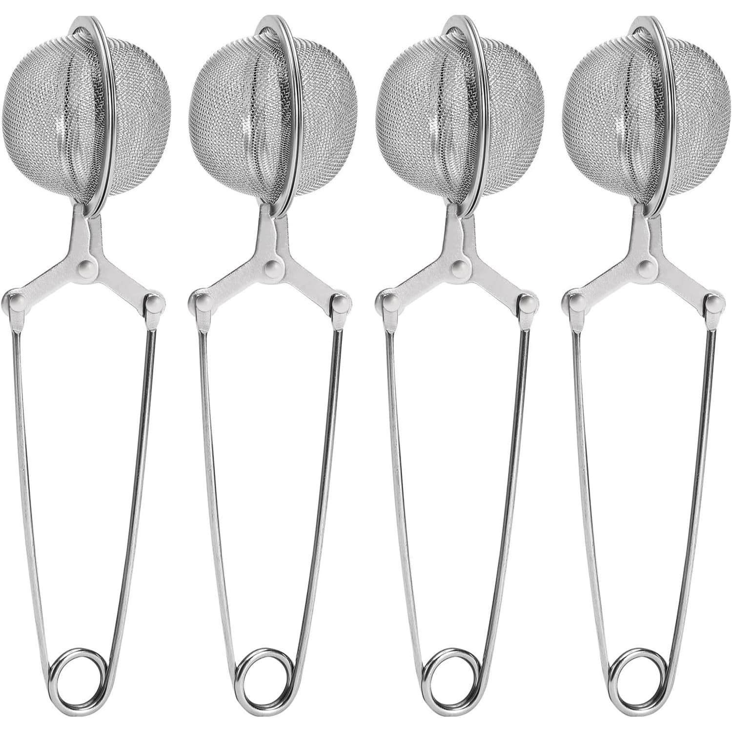 TEMU Loose Leaf Tea Strainer Set, 4pcs Set With Handle Tea Strainer, Fine Mesh Tea Ball Strainer, Tea Infuser, Suitable For Loose Leaf Tea, Spices, And Seasonings