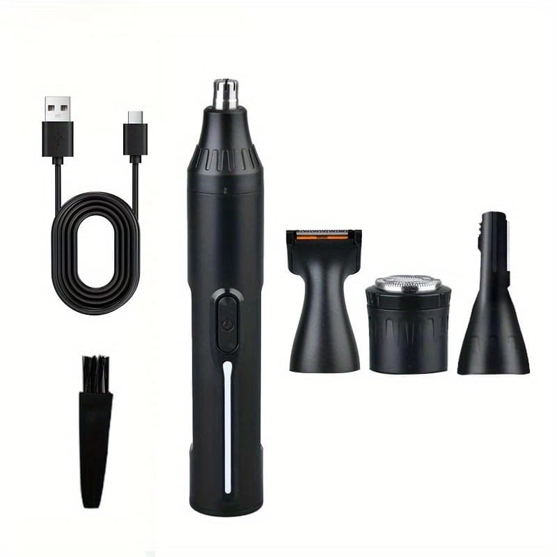 TEMU Usb Rechargeable Men' Nose Ear Hair Trimmer & Eyebrow - Suitable For Nose, Ear, Eyebrow Hair Removal, No Pulling/snagging, Easy Clean, Plastic Device For Travel & Grooming Gift For Men
