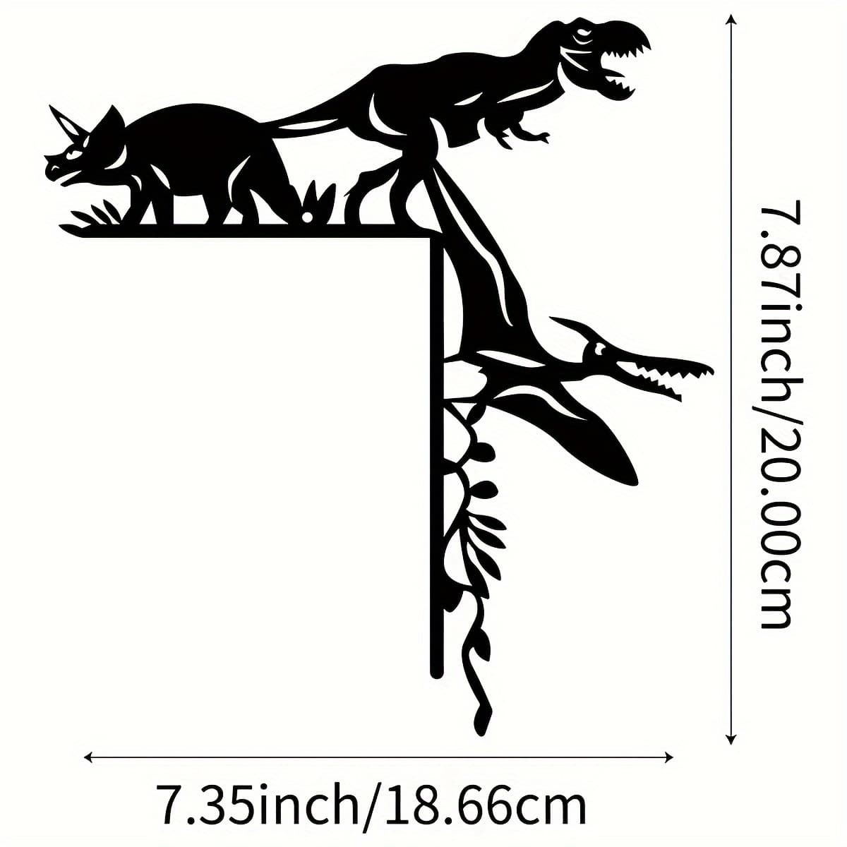 TEMU [2d Flat] Dinosaur Wrought Iron Decoration- And Pterosaurus Wall Pendant, Suitable For Rv, Bedroom And Game Room Doors And Windows And Cave Atmosphere Entrance