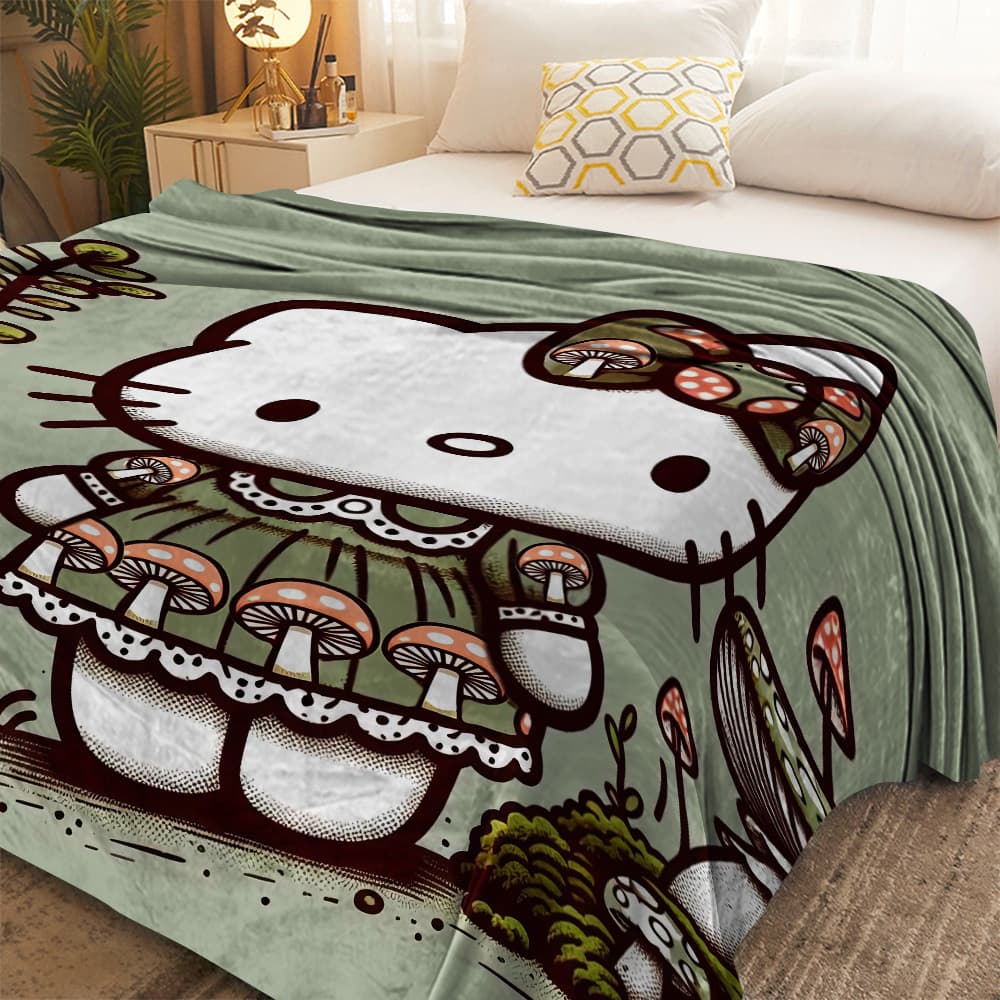 TEMU Are You For A Festival Present? The Adorable Hello Kitty Flannel Blanket Is A . Cozy And Versatile, Suitable For Everything From Your Couch To Travel