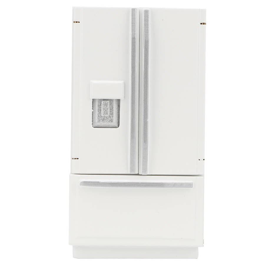 TEMU Miniature White Wooden Fridge - Double Door, No Electricity Needed, Ideal For 1: 12 Scale Dollhouse Kitchen Decor, Miniature Kitchen||wooden Construction