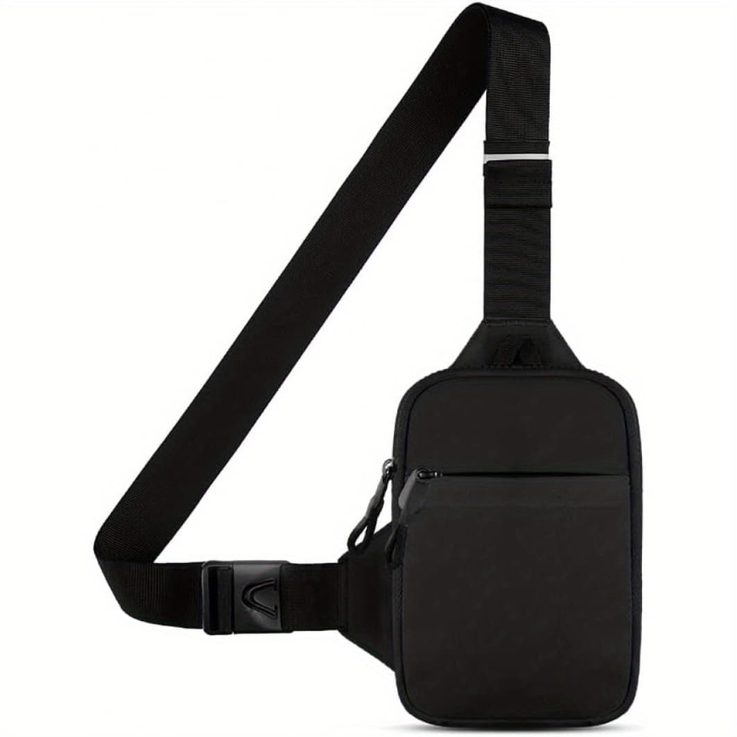 TEMU Mini Crossbody Sling Bag Chest Bag Dual Pocket Belt Bag Running Phone Holder For Men Women Workout Travelling