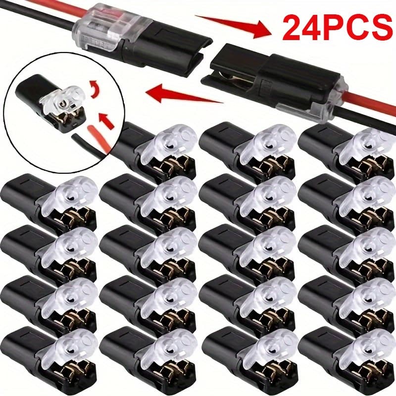 TEMU Umlife 12/ 24/ 60pcs Socket Connectors, 1-pin 2-pin Pluggable Universal Quick Splice Terminals, Electrical Connector Strip Terminal Connection